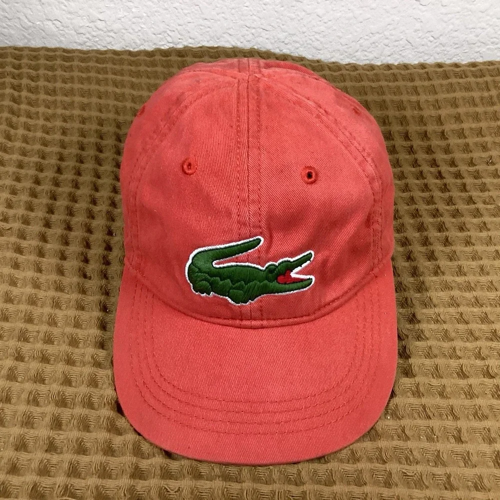 Lacoste Sport KIDS Toddler Hat Size 2-3Y Crocodile Red Dad Hat Strapback